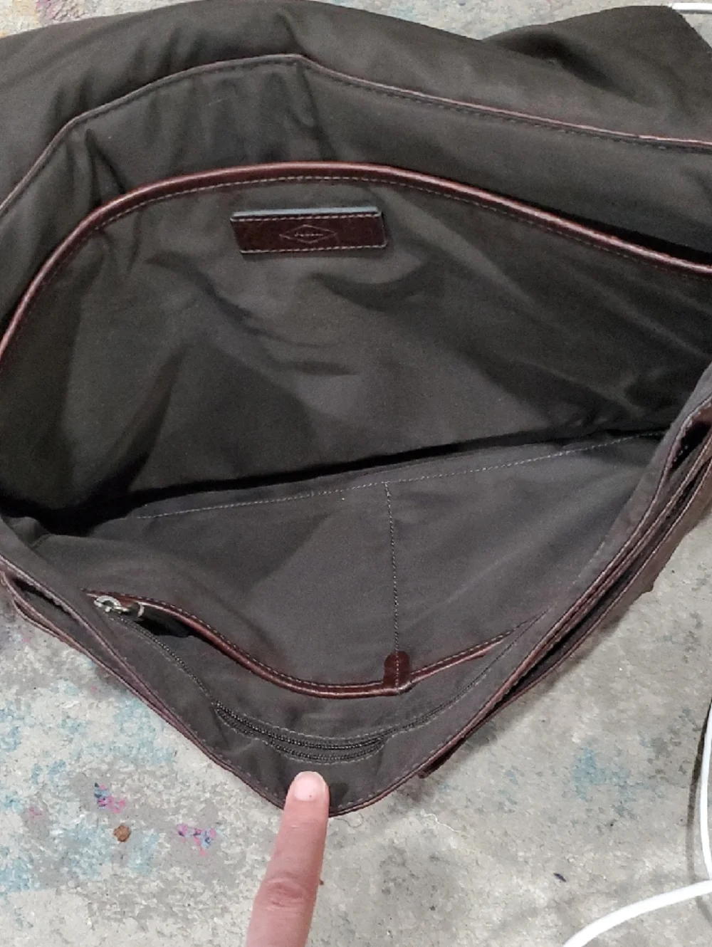 Fossil Mens Brown Leather Messenger Breif Bag In Brown